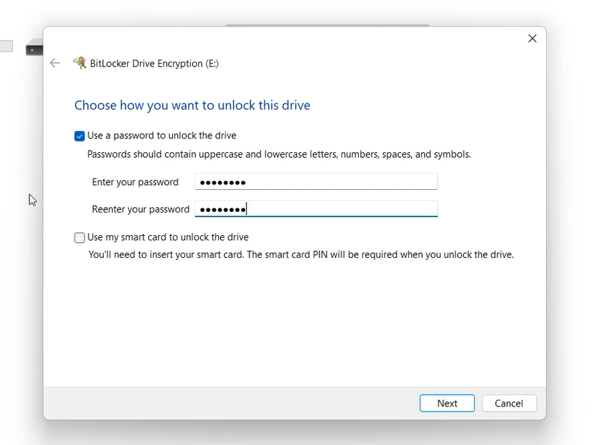 Choose how you want to unlock this drive. - How to setup BitLocker in Windows 10/11 