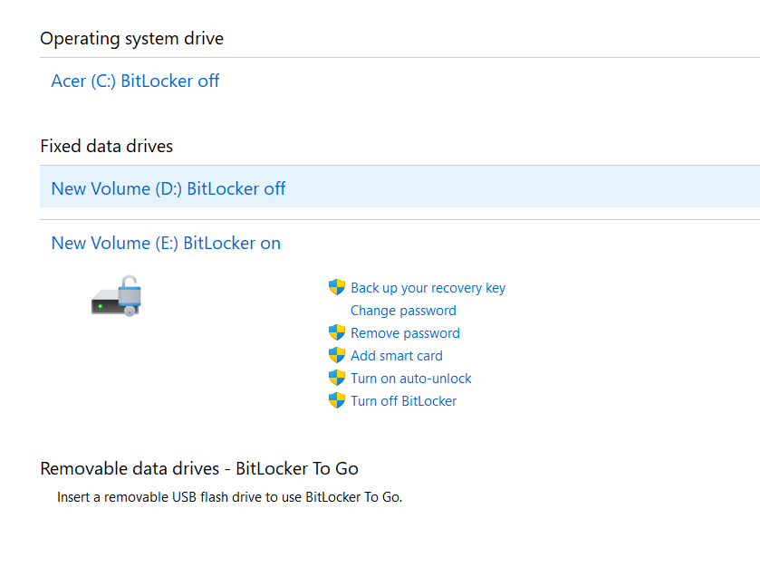 Backup your bitlocker recover key -  Regenerate Lost BitLocker Recovery Key