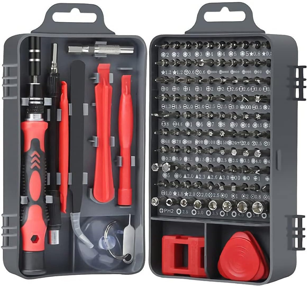 COOLCOLD Screw Driver Tool Set Kit, Tool Kit, 115 in 1 Screwdriver Set, Electronics Magnetic Repair Tool Kit with Case for Repair Computer, iPhone, PC, Laptop, PS4, Game Console, Watch, Glass (115 in 1, Red)