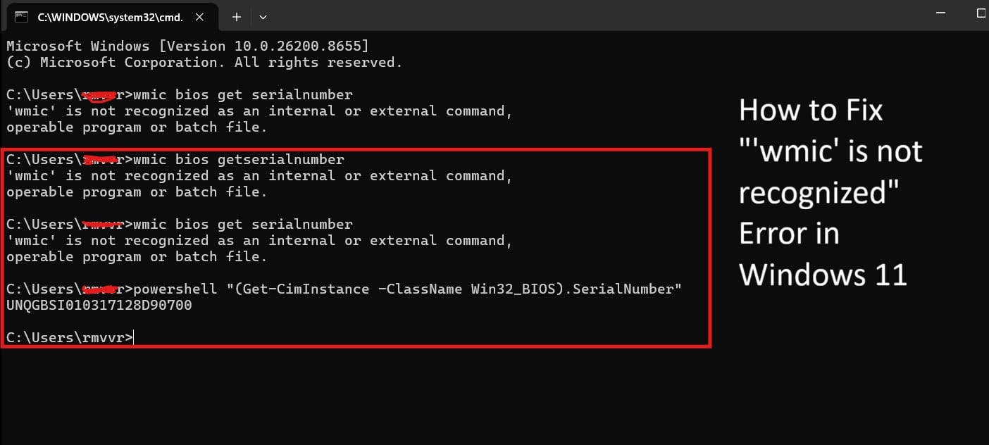 Recognize Error wmic is not recognized — Windows 11 Fix