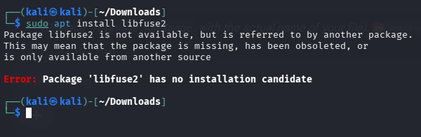 Terminal: sudo apt install libfuse2 fails with Package 'libfuse2' has no installation candidate